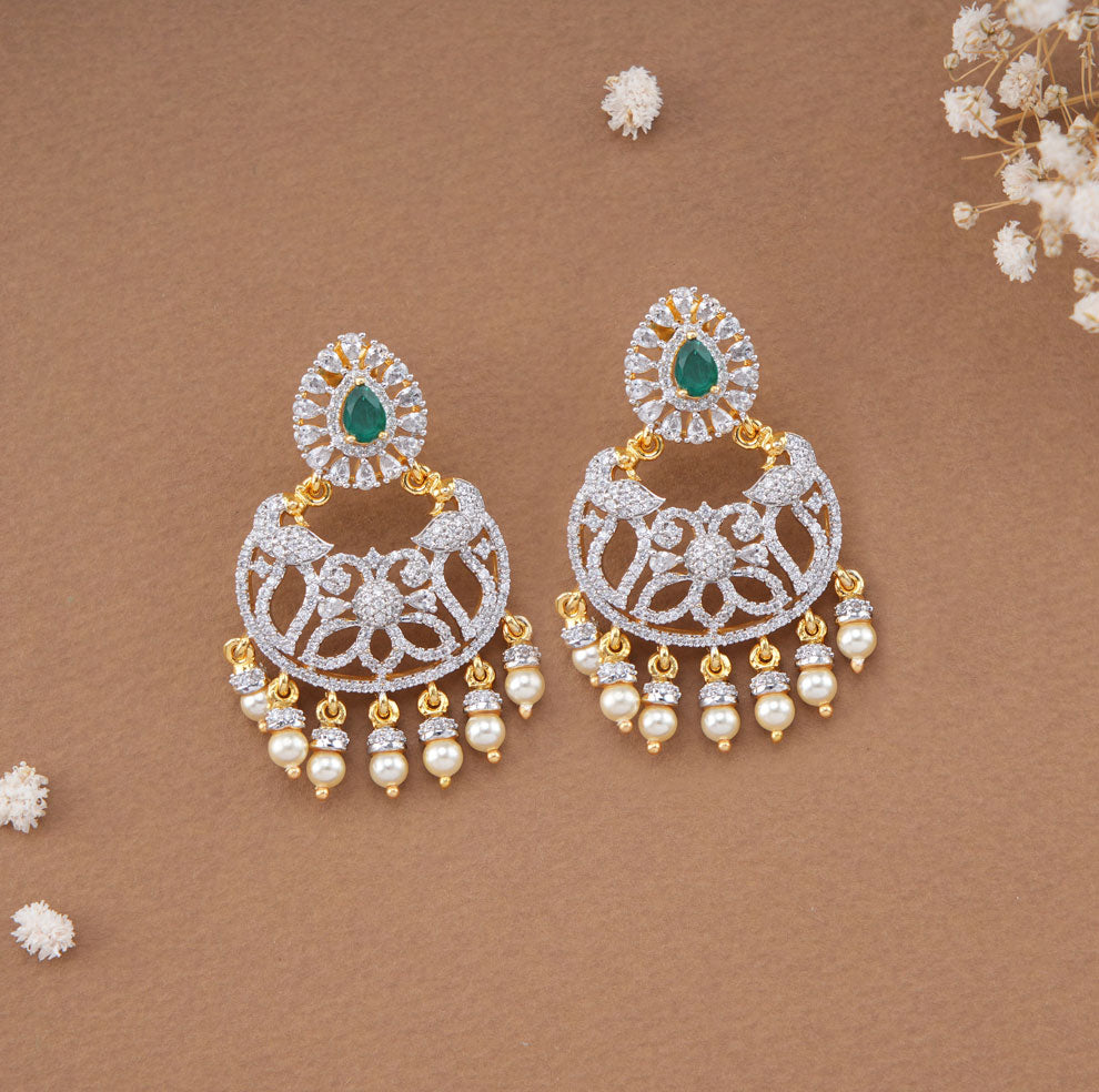 Buy Cz Short Designer Earring with gold plating 403038 | Kanhai Jewels